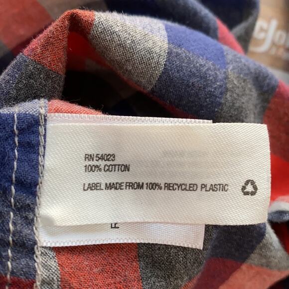 Gap original fit plaid blouse M red blue & gray - Picture 4 of 4